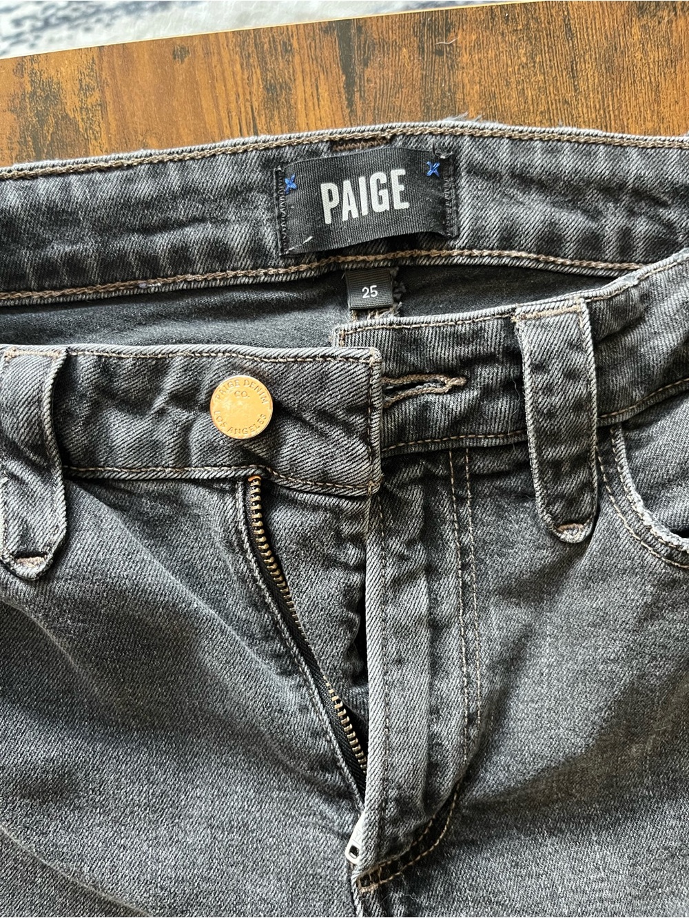 PAIGE Womens Washed Black Skinny Jeans